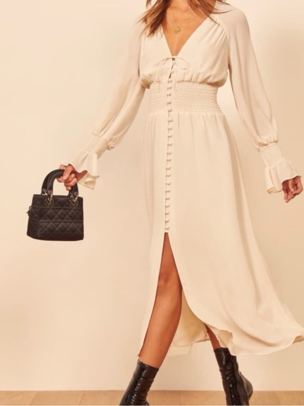 NWOT Reformation Fia Dress - Ivory - Size 10